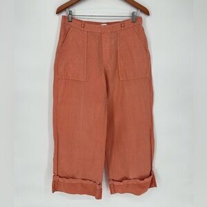 CALYPSO ST BARTH Linen Blend Wide Leg Pant Beach Coral Casual Bohemian Sz M